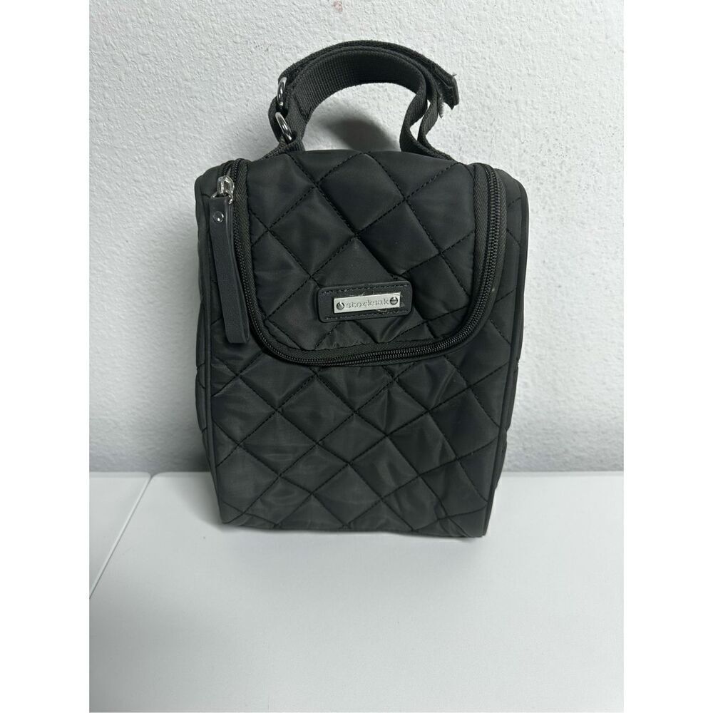 StorkSak Gray Cooler Fab Quilted Insulated Food & Bottle Bag